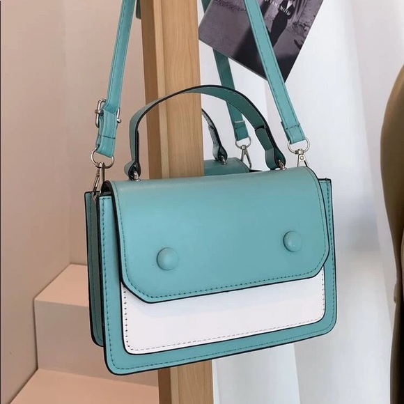 Handbags - Small two tone flap satchel bag